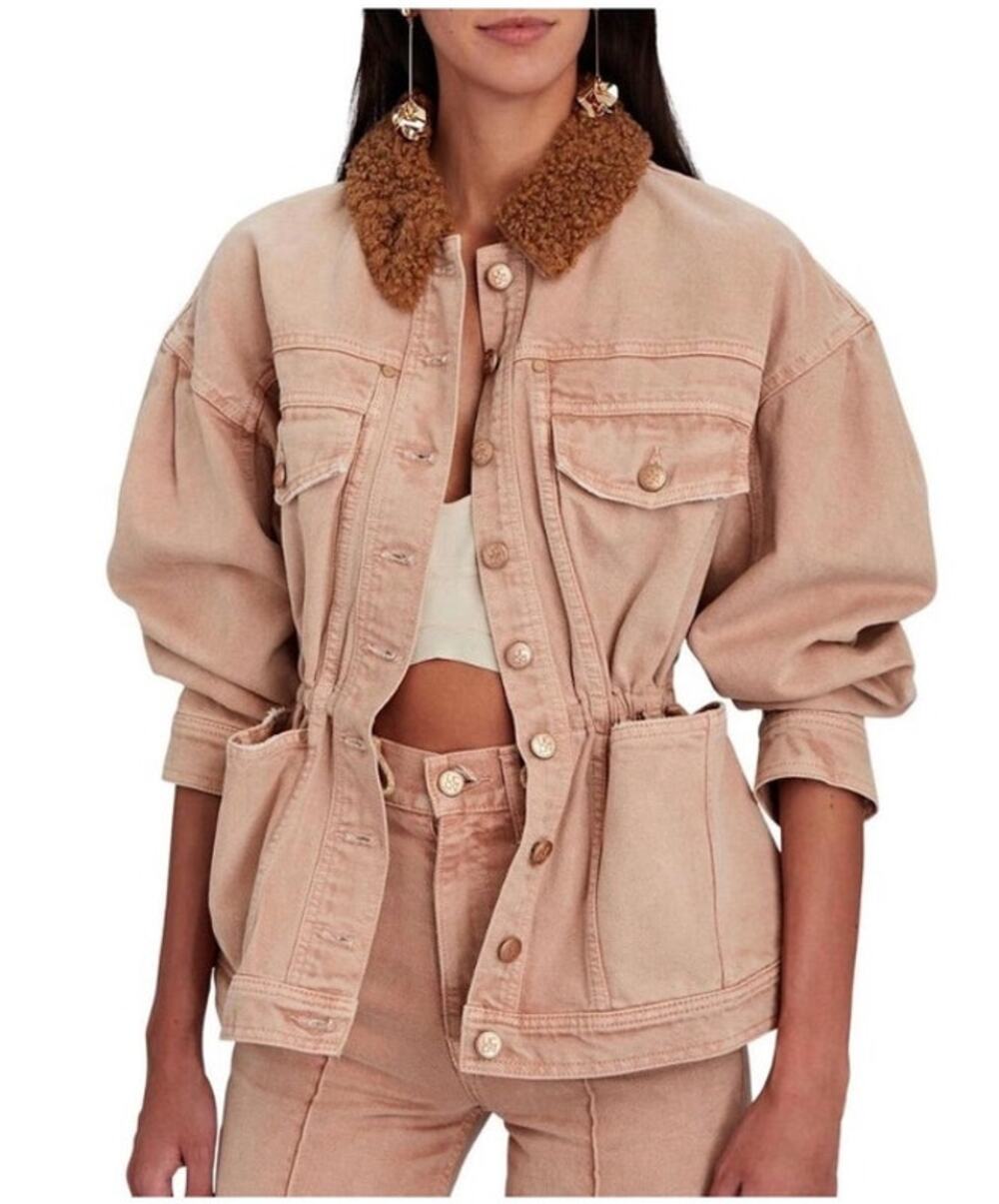 Ulla Johnson Odette Puff Sleeve Denim Jacket in Rosewood Wash